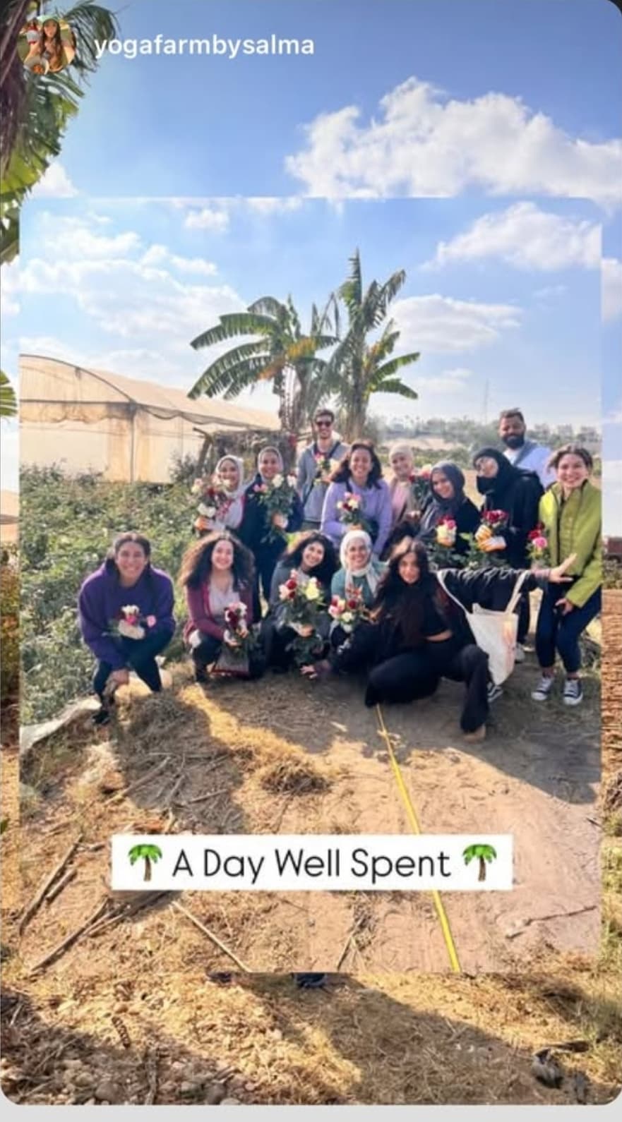 Yoga group portrait at Mansouria — A Day Well Spent